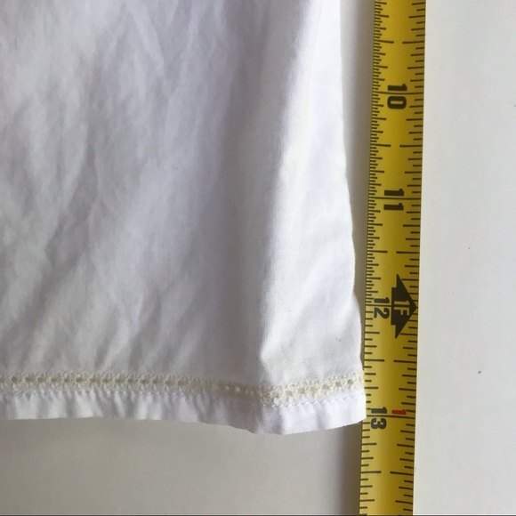 J Jill Embroidered White Cotton Long Sleeve V Neck Blouse Women Size Medium Boho - Picture 9 of 12
